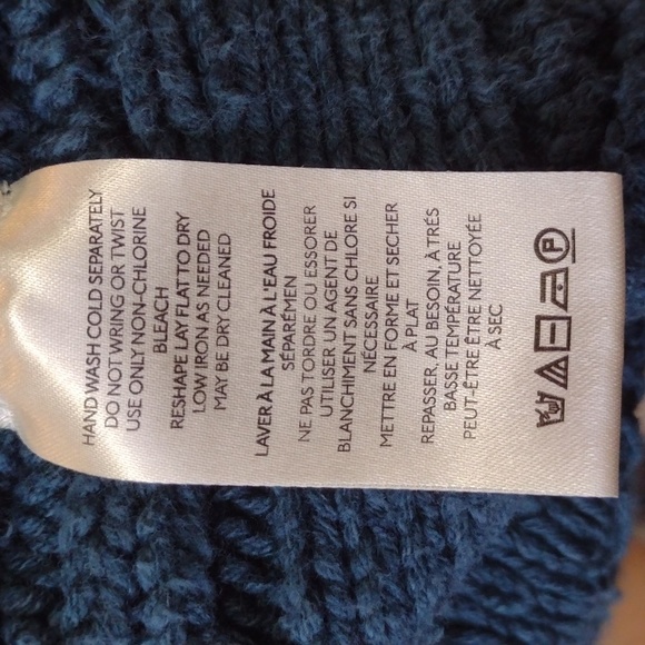Free People Blue Isla Cable Knit Sweater XS - Picture 7 of 8
